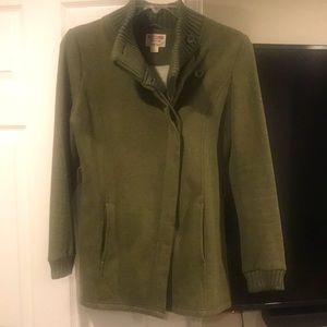 Army green short pea coat
